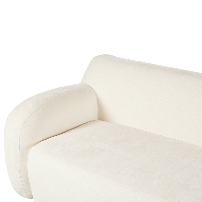 Streamlined Sofa with Curved Design and Extra-Large Seat Depth for Living Room or Guest Room