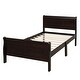 preview thumbnail 32 of 38, Wood Platform Bed Frame, Twin Size Panel Bed with Sleigh Headboard Footboard and Slat Support, Easy to Assemble Slat Bed