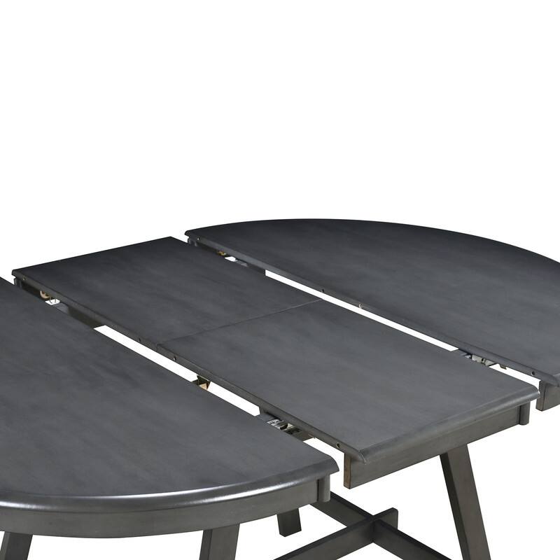 Round Wood Dining Table, Farmhouse Round Extendable Dining Table Kitchen Table for Dining Room, Kitchen