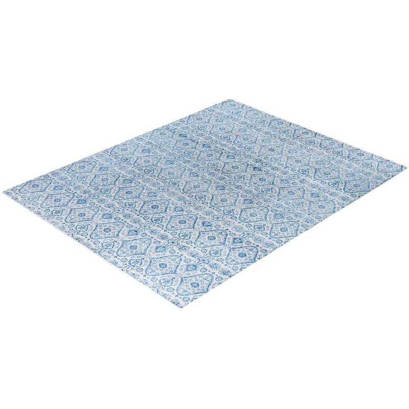 Ikat One-of-a-Kind Hand-Knotted Area Rug, Gray - 8' 1" x 10' 2"