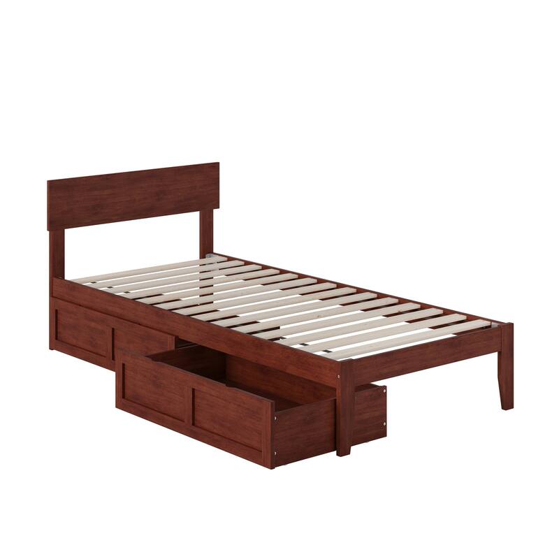 Boston Modern Contemporary Bed with 2 Extra Long Drawers