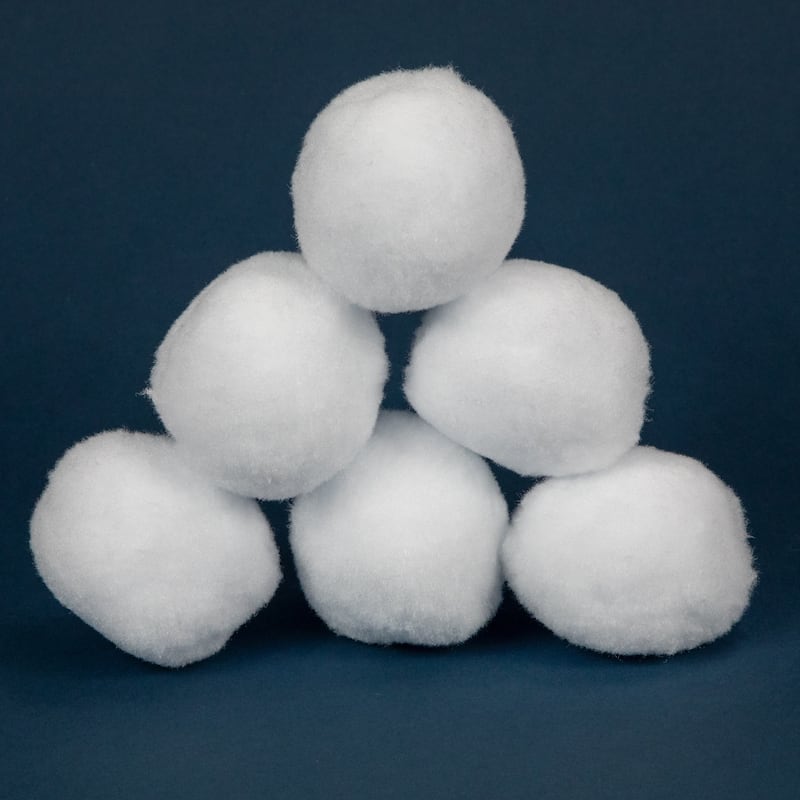 Set of 6 Plush Faux Christmas Snow Balls - 2.25"