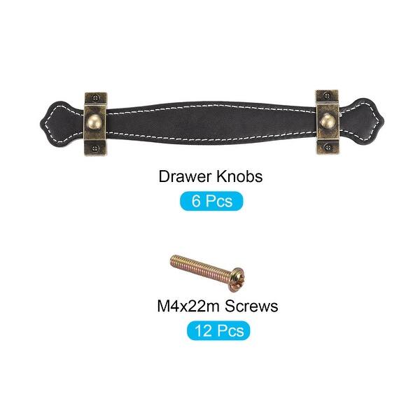 Drawer Pulls, 7.6" 6Pcs Leather Dresser Handles Door Knobs Cupboard Pull,  Black - Bed Bath & Beyond - 36187539