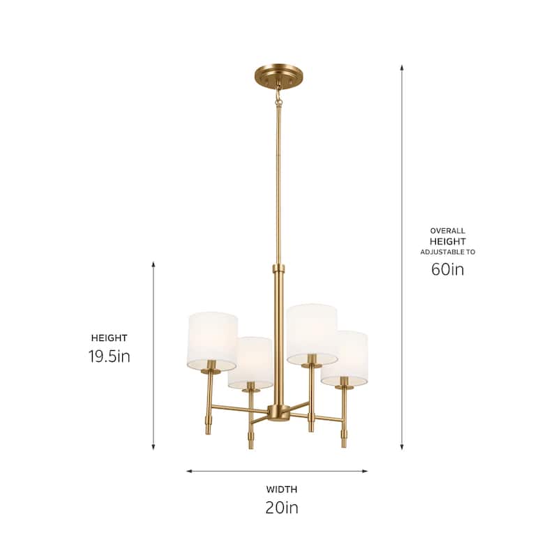 Kichler Lighting Ali 4-Light Brushed Natural Brass Mini Chandelier - 20