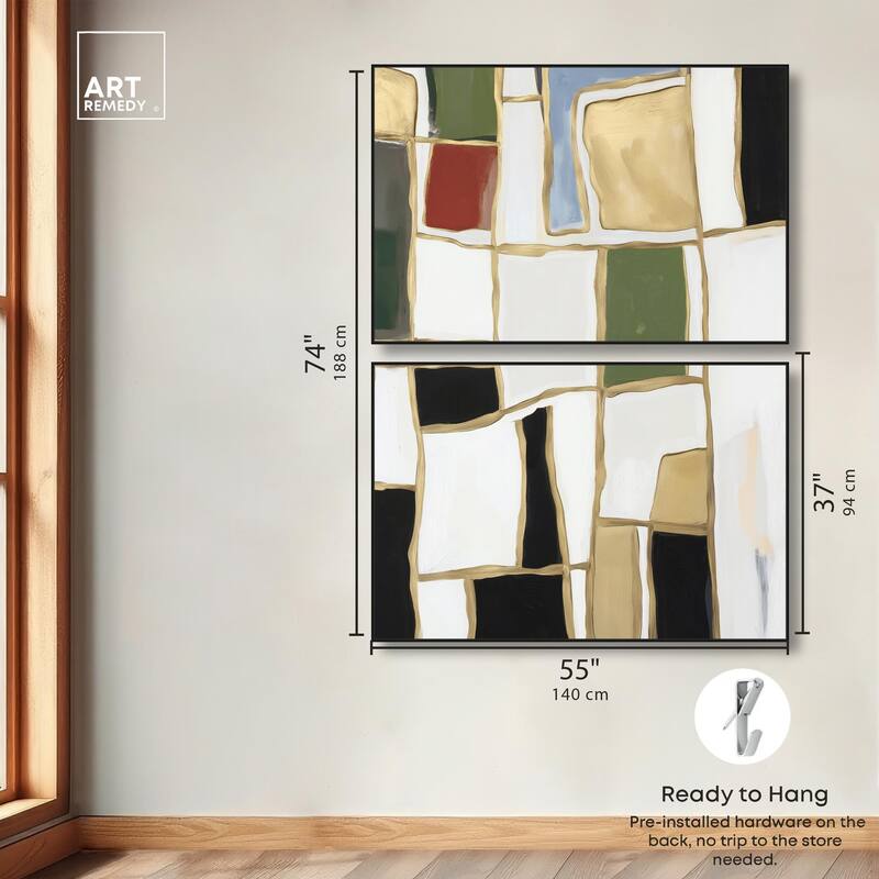 Kiss in Abstraction Canvas Set of 2 by Art Remedy