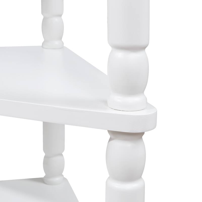 Rossetta 3 Tier Wood Triangle Corner Table, Easy Assemble