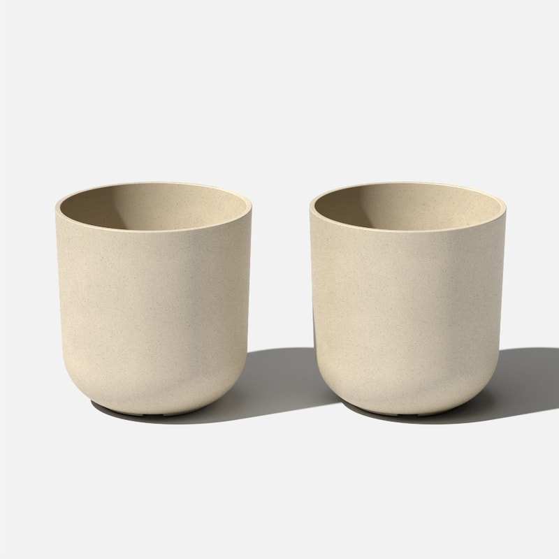 Pure Series Kona Modern Round Planter - 10 inches - 2 Pack - Sand