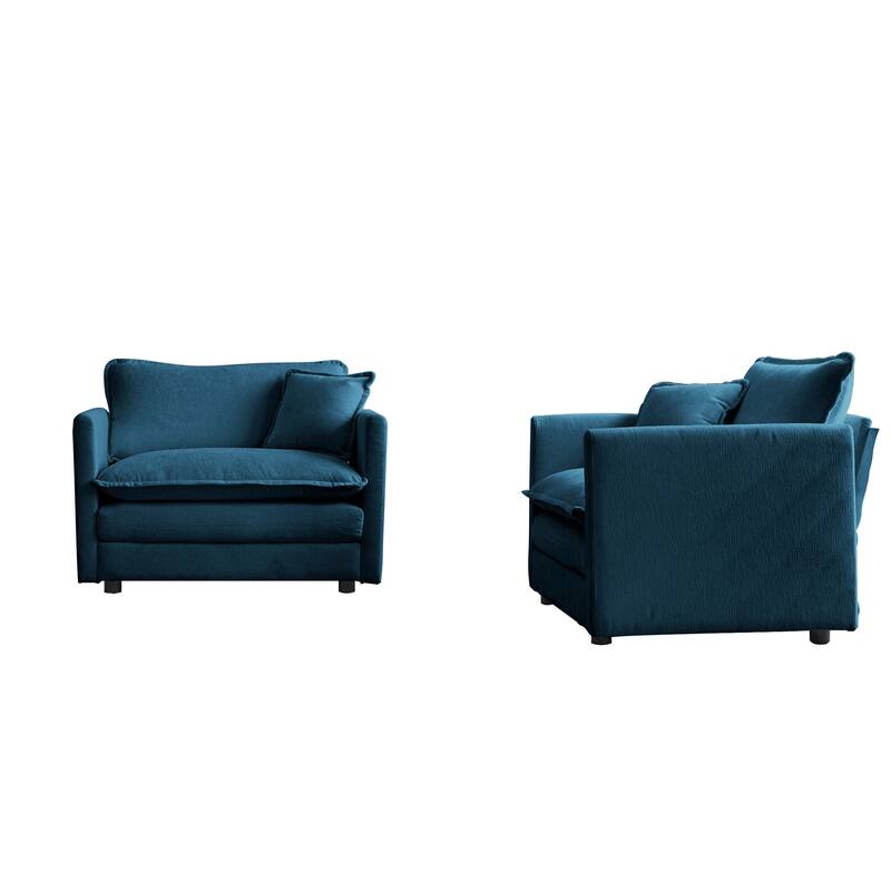 Roomfitters Set of 2 Chenille Accent Chairs, Modular Upholstered Armchairs with Pillows