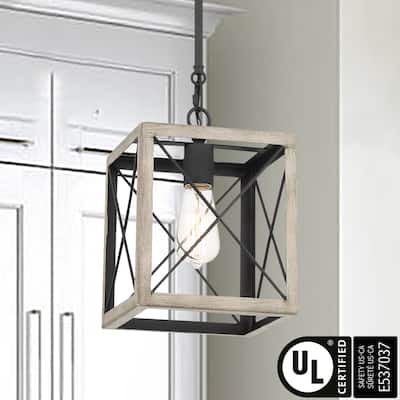 Kiro 1-light Modern Farmhouse Rectangle Pendant Light with UL Certified - N/A