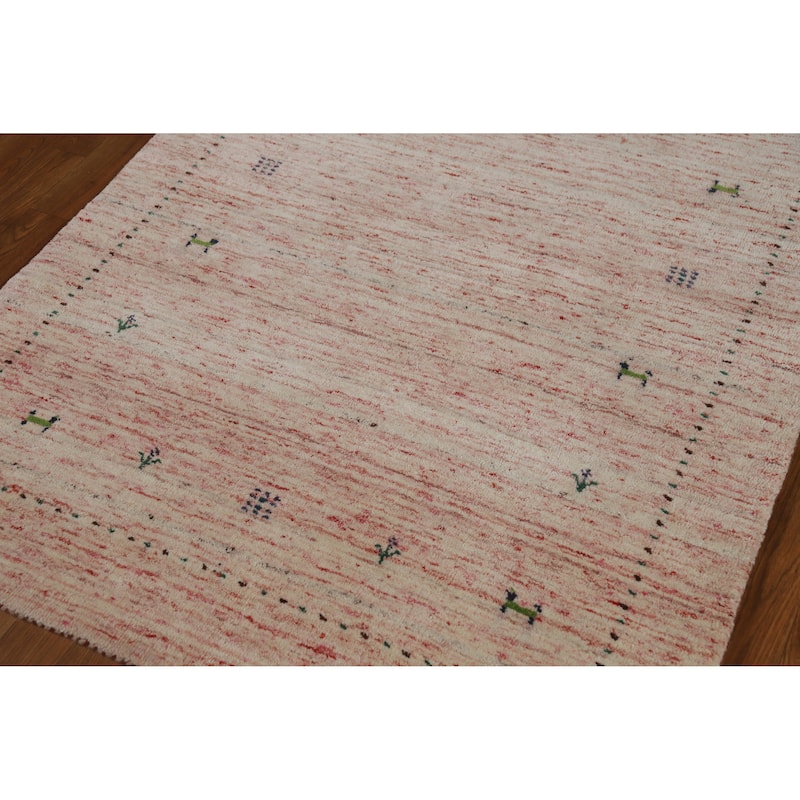 Gabbeh Indian Rug Handmade Multi-Color Tribal Wool Carpet - 3'10" x 5'8"
