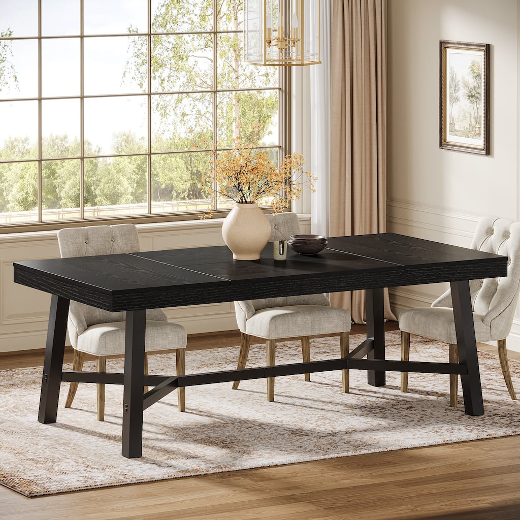 70.9-Inch Farmhouse Dining Table for 6-8