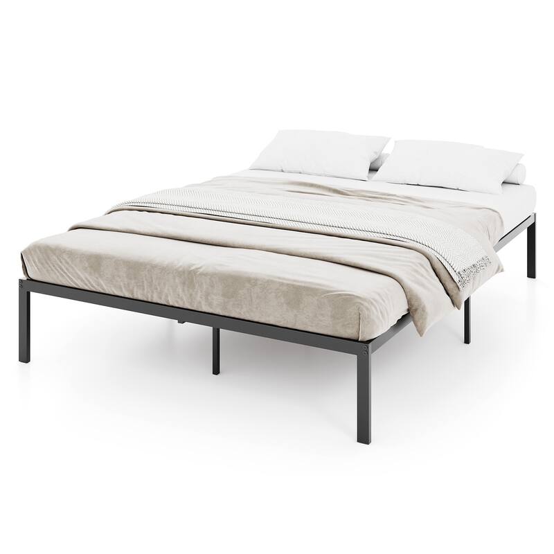 Gymax Full Size Metal Bed Frame Heavy Duty Support Slats Mattress