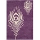 preview thumbnail 55 of 60, SAFAVIEH Handmade Soho Simi Peacock Feather N.Z. Wool Rug 2' x 3' - Purple/Ivory - Rectangle
