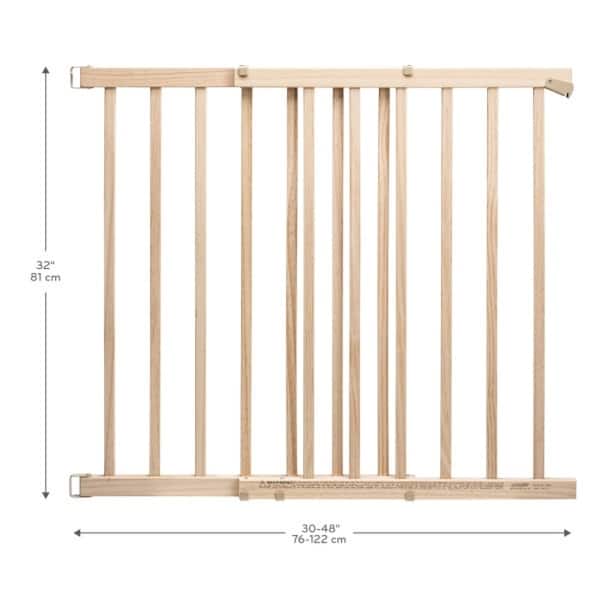 dimension image slide 1 of 2, Walk-Thru 32" Top of Stairs Baby Gate