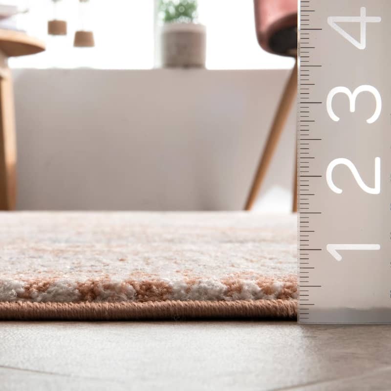 Nuloom Transitional Vintage Cathilene Cardinal Ornamental Faded Border Area Rug