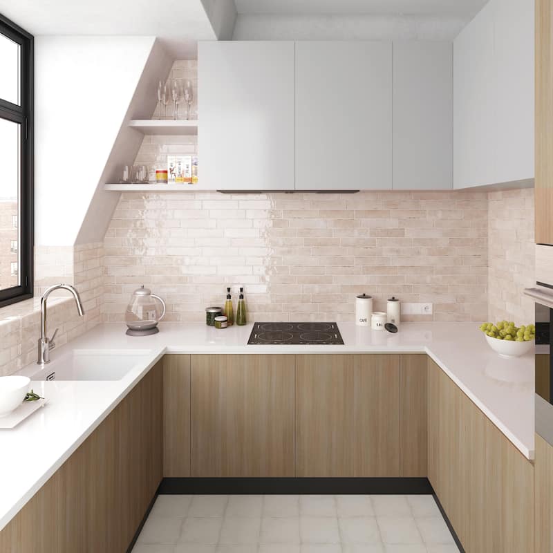 Merola Tile Tribeca Studio Oatmeal 2-3/8" x 9-5/8" Porcelain Wall Tile - Case (34 Tiles)