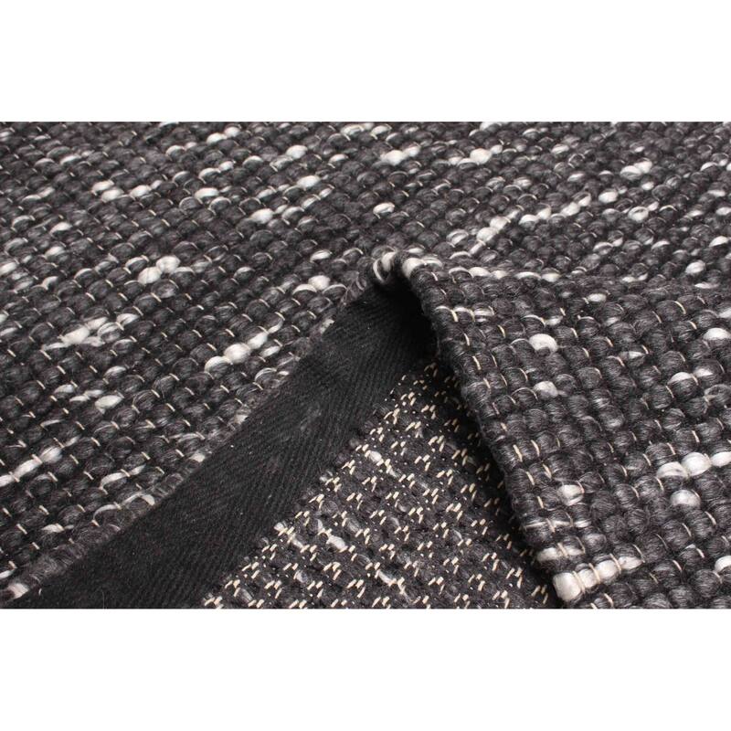 ECARPETGALLERY Braid weave Sienna Black Wool Rug - 5'2 x 7'6