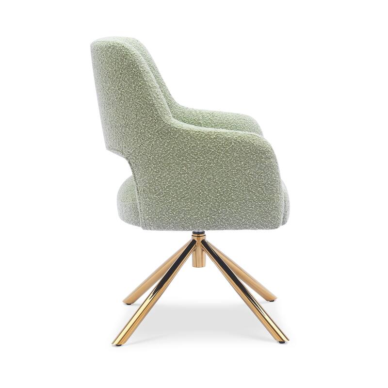 Boucle Polyester Upholstered Swivel Accent Chair - Stain Resistant