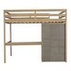 preview thumbnail 27 of 28, Wood Kids Full Size Loft Bed with Desk and Large Storage Space