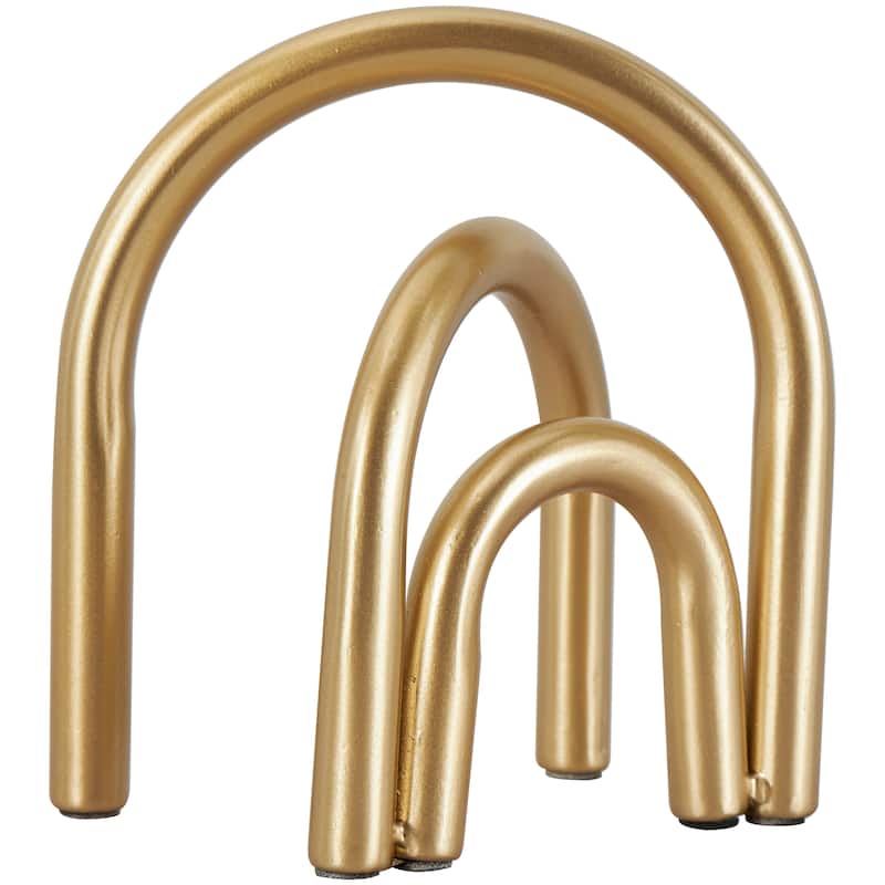 Gold or Black Metal Overlapping Arch Geometric Sculpture