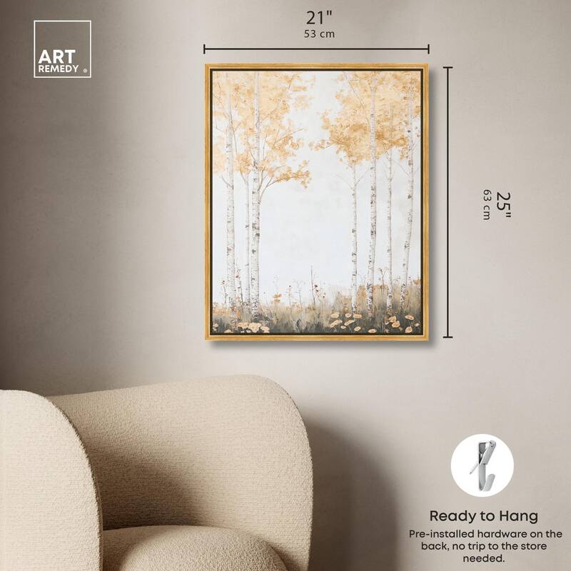 Pale Birch Reverie Canvas by Art Remedy