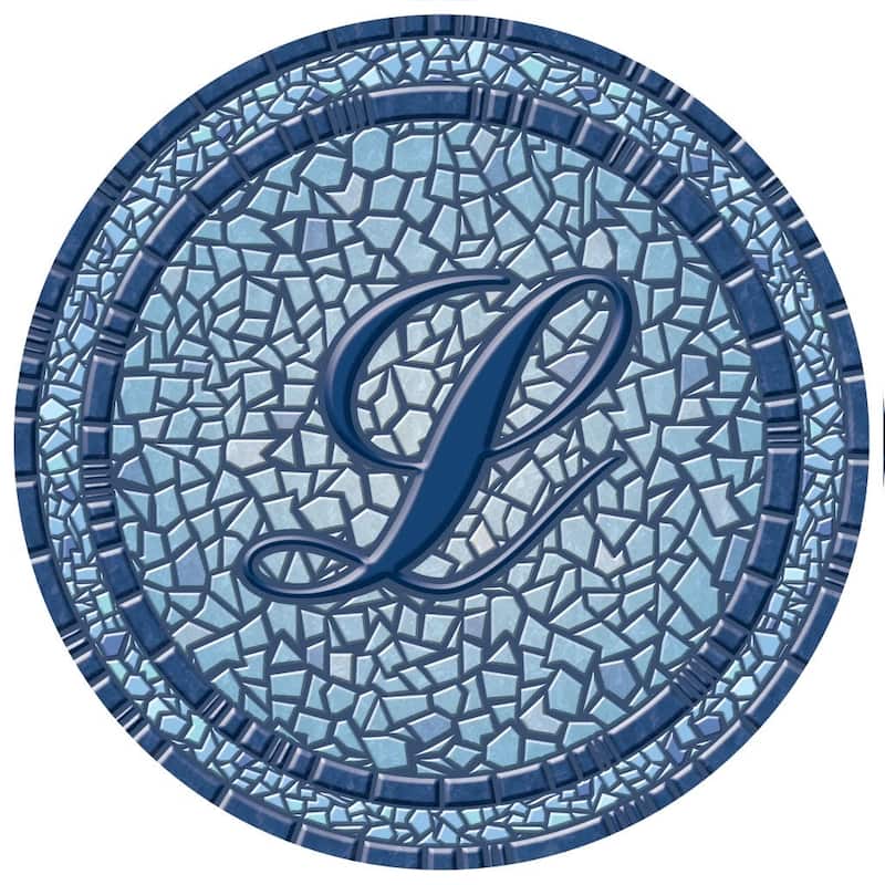 Custom Monogram Decorative Poolmat #2 - Mosaic Pool Art - 29" in Diameter - Letter "L"