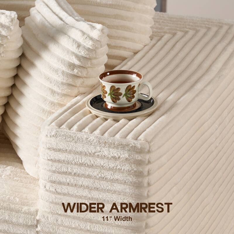 OVIOS All-Foam Plush L-Shaped Sofa​