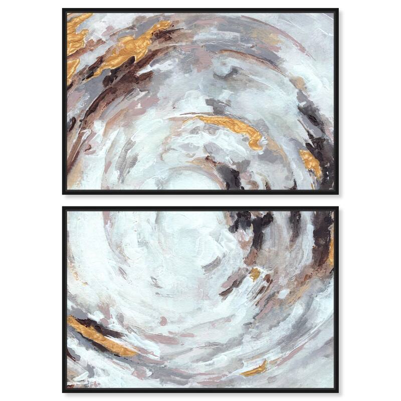 Cyclone Art Canvas Set of 2 by Art Remedy - 24" x 16" - Black