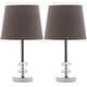 preview thumbnail 4 of 6, SAFAVIEH Lighting 16-inch Ashford Grey Shade Crystal Orb Table Lamp (Set of 2)