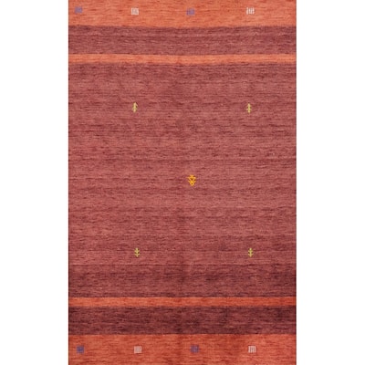 Hand Knotted Oriental 100% Wool Carpet Tribal Tribal Oranges & Rust Gabbeh Area Rug - 7' 9'' X 4' 11''