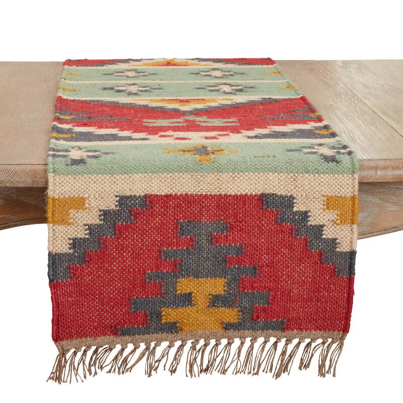 Tribal Tapestry Kilim Table Runner - 16"x72" - Multi - 16"x72"
