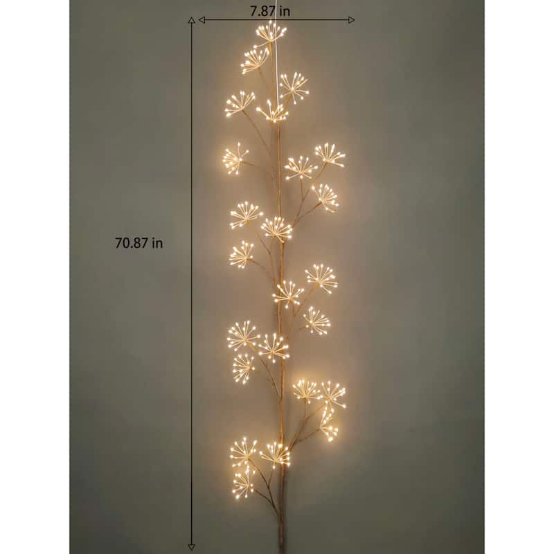 LED Lighted Artificial Floral Christmas Wall Branch - 5.75'