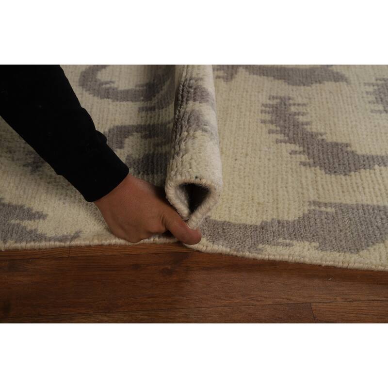 All-Over Abstract Moroccan Oriental Area Rug Handmade Wool Carpet - 5'1" x 7'10"