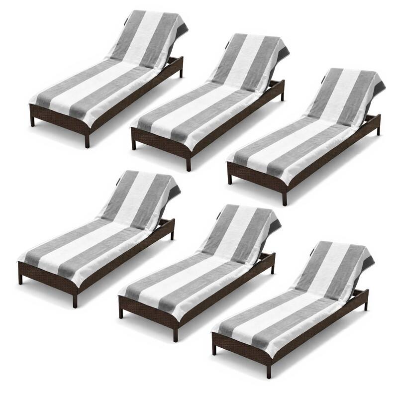 Superior Cabana Cotton Towel/ Chaise Lounge Chair Cover - Light Grey