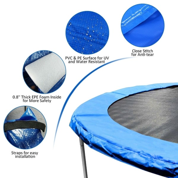 Blue Safety Round Spring Pad Replacement Cover For 14 Trampoline On Sale Overstock 28433957