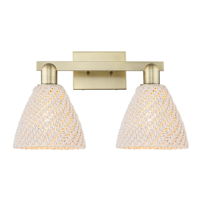 Innovations Lighting 716-2W-11-16 Natural Ballston Dome Vanity Natural - Antique Brass / Natural