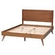 preview thumbnail 31 of 31, Jiro Platform Bed - Mid-Century Modern Wood Bed Frame with Panel Headboard and Angled Legs for Bedroom or Guest Room
