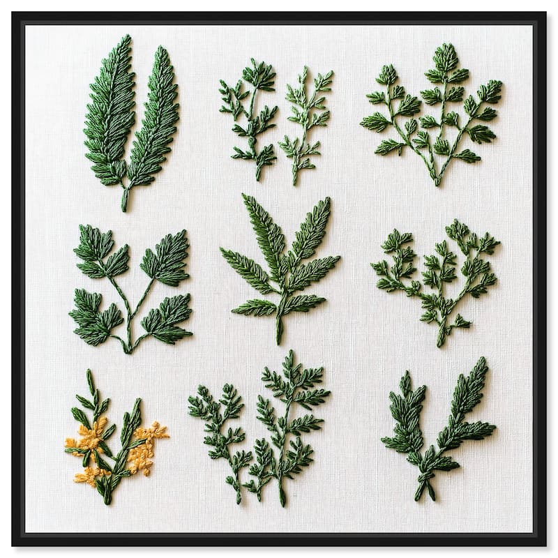 Stitched Sprout I Canvas by Art Remedy - Black - 20" x 20"