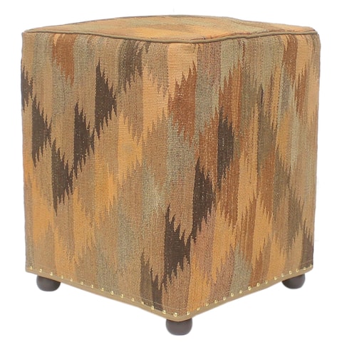 Shabby Chic Tessa Handmade Kilim Upholstered Ottoman