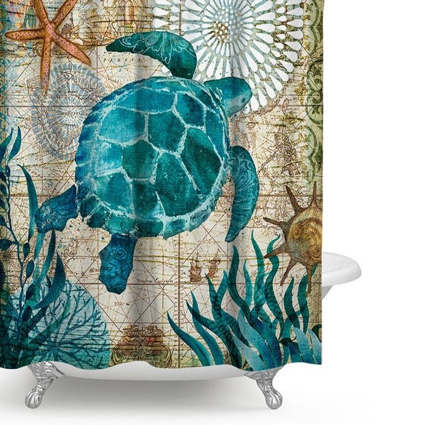 Polyester Blue Sea Turtle Shower Bath Curtain 59 x 70.8 - Bed Bath &  Beyond - 33384948