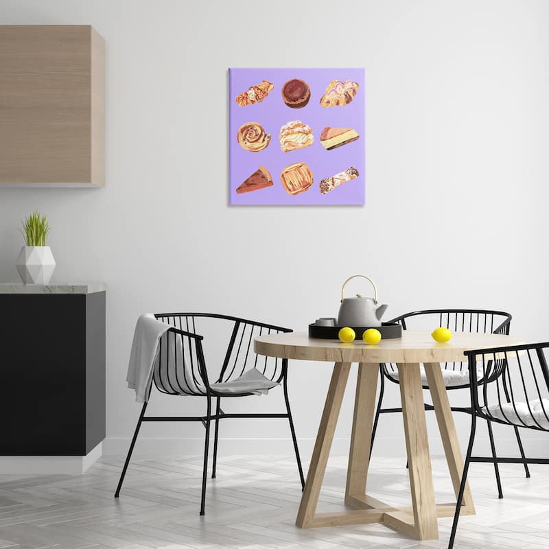 Stupell Delicious Pastries on Purple Canvas Wall Art Design By Melissa Wang