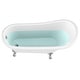 preview thumbnail 12 of 10, Diamante 67.3" White Acrylic Slipper Claw Foot Tub with Lion's Paw Feet
