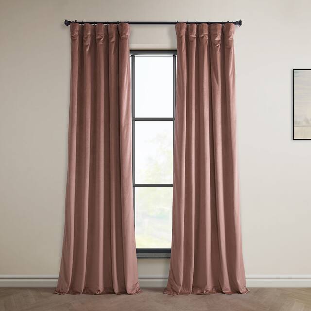 Exclusive Fabrics Heritage Plush Velvet Curtain (1 Panel) - Wild Rose - 50 X 96