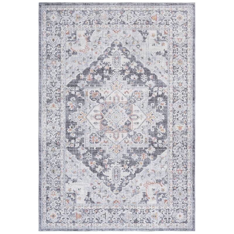 SAFAVIEH Scarlett Sorne Transitional Rug - 5'3" x 7'6" - Dark Grey/Ivory Rust