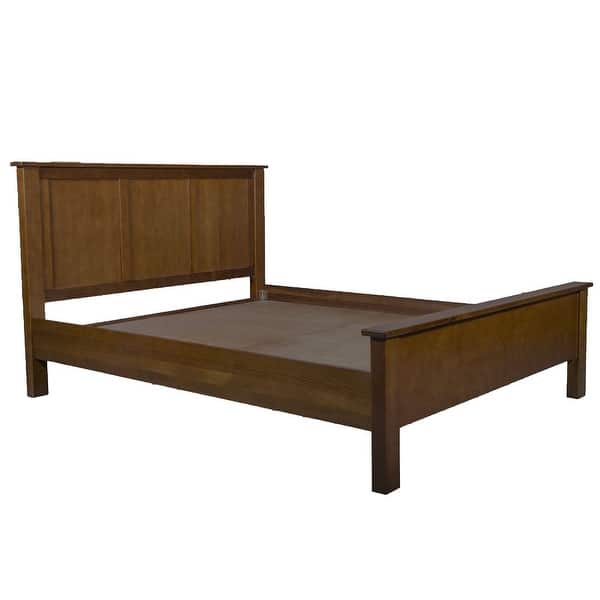 slide 2 of 3, Mission Oak Panel Bed - Walnut King