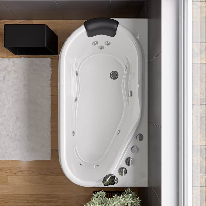 ALFI brand ABST55BM Black Matte Solid Surface Resin Bathroom / Shower Stool