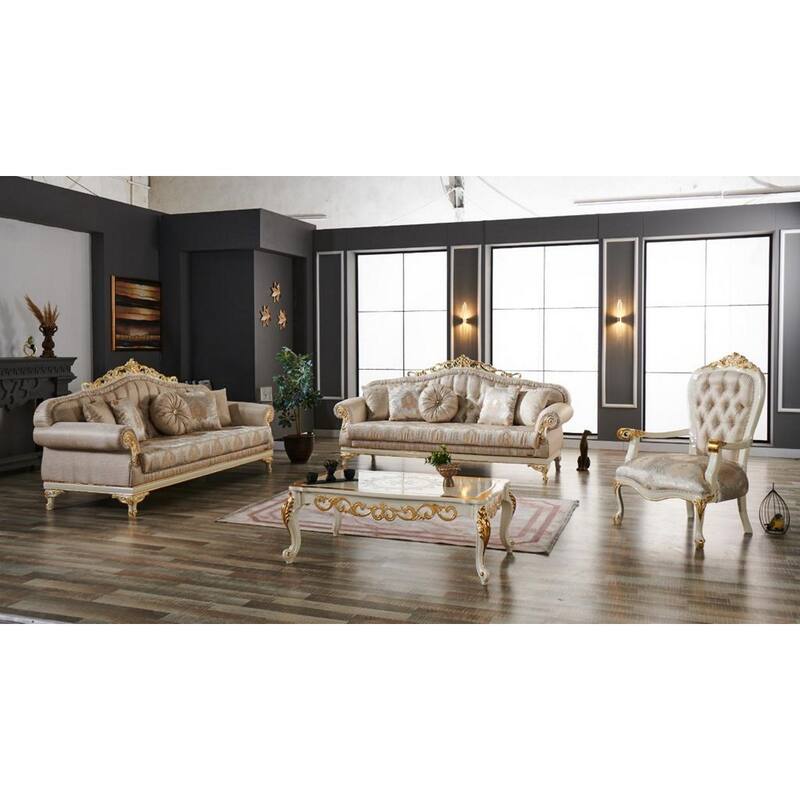 Ceylan 4-piece Living Room Set - Cream
