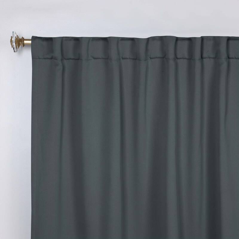 Superior Solid Machine Washable Room Darkening Curtains with Back Tabs, Set of 2