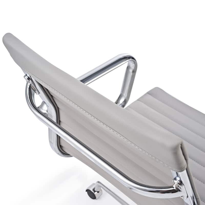 CAROCC Ribbed Computer Desk Office PU Chair Height Adjustable - N/A