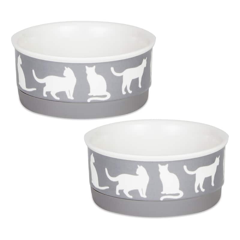 Bone Dry Pet Bowl Cats Meow (Set of 2)